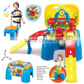 Kid's play set gas station real action set with light and sound card packing