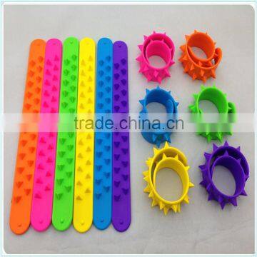 Custom printed logo silicone slap bracelet/rubber snap bracelet/silicone wristbands silicone slap bracelet