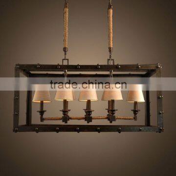 Newly design decoration bar club modern g4 g9 glass shade led hanging pendant lamp led hemp rope chandelier light