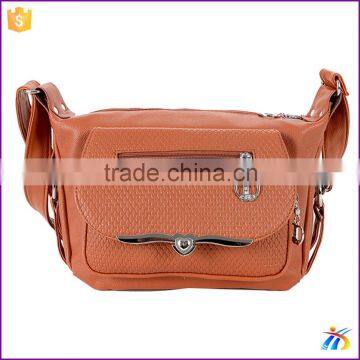 High quality orange bags for ladies long strap shoulder bags