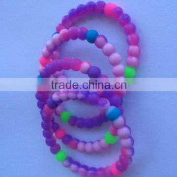 Wholesale mixed colors water mud soft solid ball bead silicone wristband