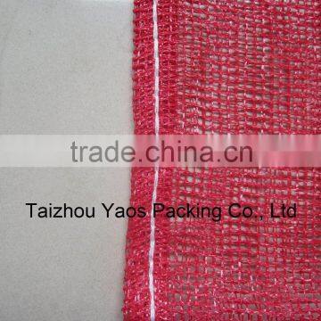 Red PP Leno Mesh Bag Plastic Plain Onions Bag Label Bag Logo Bag photo-2