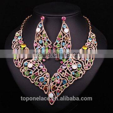 Wedding Luxury Women Colourful Jewelry Set Necklace Rajasthani Gold Necklace Set photo-5