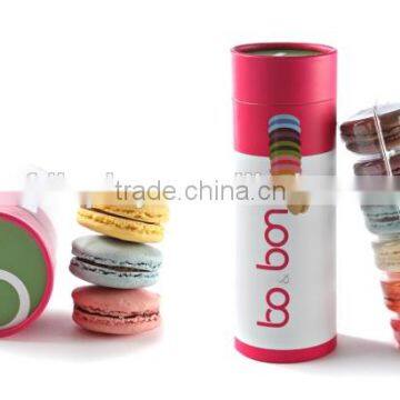 New luxury cardboard printed macaron box wholesale, paper colorful macaron food packaging, round macaron box