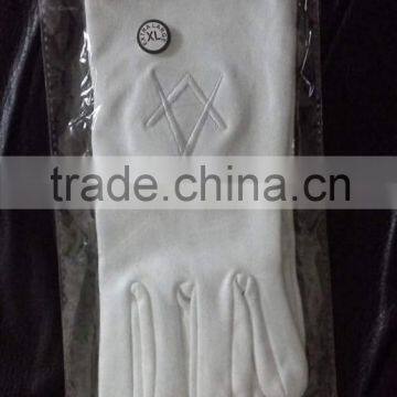 Masonic Regalia Me chine made Embroidery Gloves/ Masonic gloves