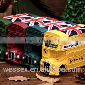 London Bus Natural Resins Piggy Bank