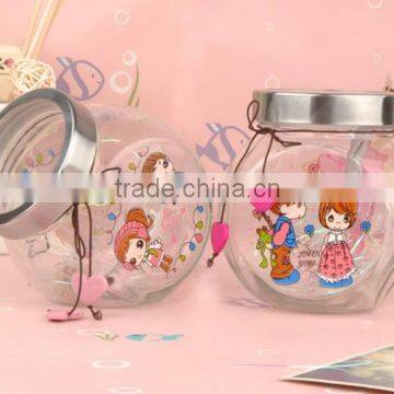 Decal crafts candy glass jar with lids