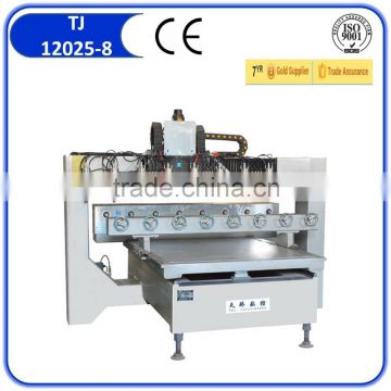 4 axis 3d cnc router engraving machine with 8 heads and 8 rotary cnc router