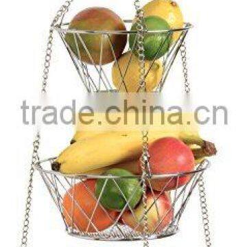 Fruit vegetable hanging display holder, 3-tier Wire Storage Baskets