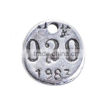 New Arrival Zinc Alloy Round Number 029 Design Charm Fashion Jewelry Charm for Necklace And Bracelet