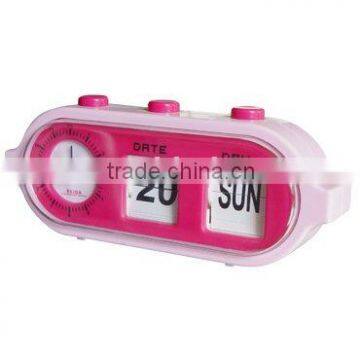 Cute Plastic Table Desk Alarm Calendar Quartz Clock RD9862