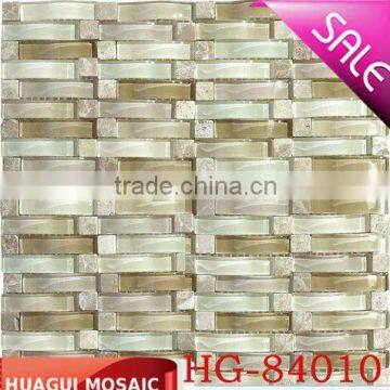 Brown glass mix marble mosaic Neutral Tavern wall tiles HG-84010