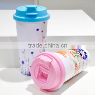 Wholesale 3D sublimation drink cup double wall plastic tumbler