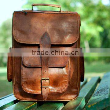 Handmade high quality vintageleather backpacks and rucksacks waterproof