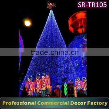 Customize 26ft 29ft 32ft outdoor christmas tree decoration with blue led light