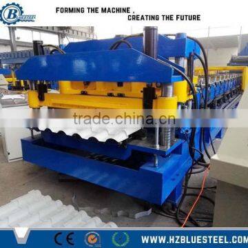 Hydraulic Automatic Roof Tile Roll Forming Machine, Color Steel Glazed Step Roof Tile Sheet Roll Forming Machine For Roof Use