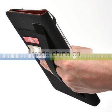 for Samsung Galaxy Tab 3 7.0 flip stand leather case, handle and card slots for Samsung tab 3