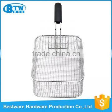 Black Nylon Handle Copper&Nickel Plated Mcdonald Fry Basket Deep Fryer Basket photo-3