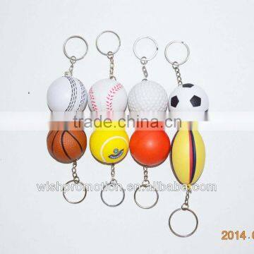 pu stress ball keychain,, antistress ball with keychain ,pu foam ball with keychain