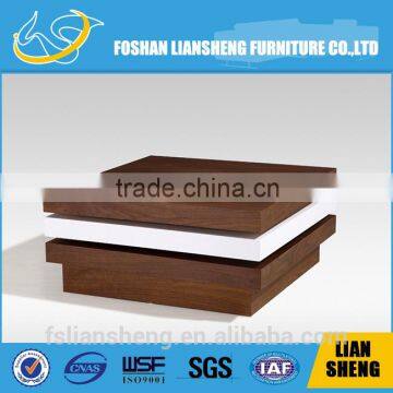 Square shape FreeForm Deformation wooden veneer coffee table