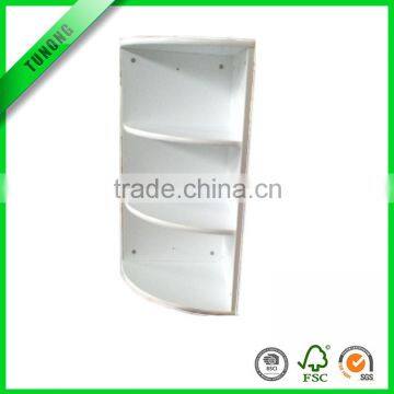 3 tier white MDF wall mounted shower shelf hanging display