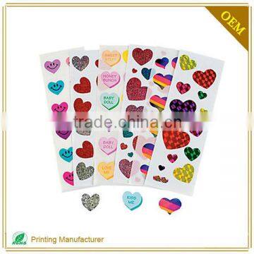 Newest Design Valentines Valentine Day Heart Shape Sticker Factory