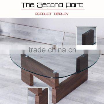 Tempered Glass Top Walnut Paper Leg Coffee Table/Tea Coffee Table Furniture