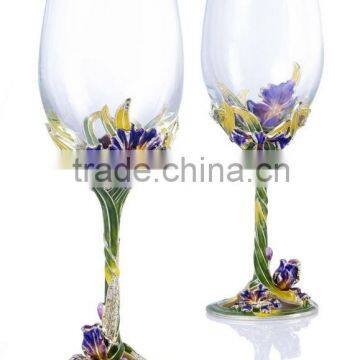 RORO Felicity iris enamel crystal glass big red wine glass