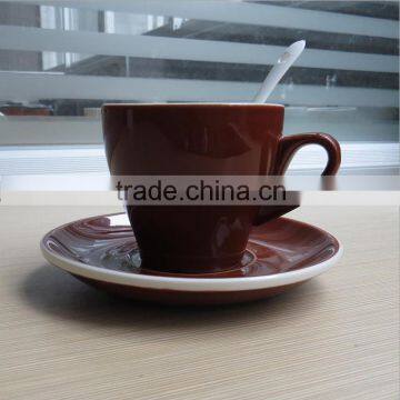 Alibaba China supplier bulk colorful ceramic tea cup and saucer sets wholesale porcelain espresso coffee cup and saucer sets