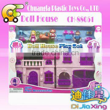 Wholesale plastic castle toy mini villa house plastic house toys