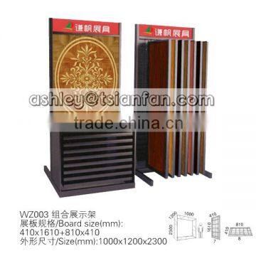 tsianfan combination style wood timber floor display racks/wood flooring display racks WZ003