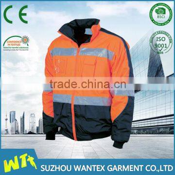  wholesale 100% polyester with pu coating working jacket winter man safety reflective life jacket for men