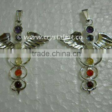 Chakra Flying Bird Plated Metal Pendants