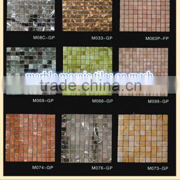 marble mosaic tiles on mesh