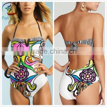 Swimwear women 2015 beachwear one piece printed bathing suits