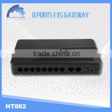 8 line FXS voip gateway work with SIP/H323 server / asterisk support