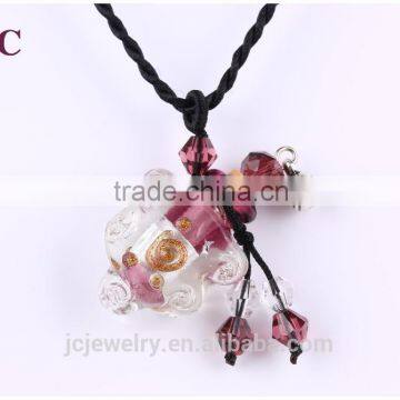 murano glass perfume Bottle imitation wish jewelry Semi-finished necklace Pendant