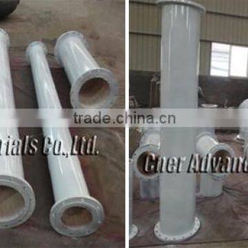 Aumina ceramic tube lined wear resistant pipe, cast alumina pipe