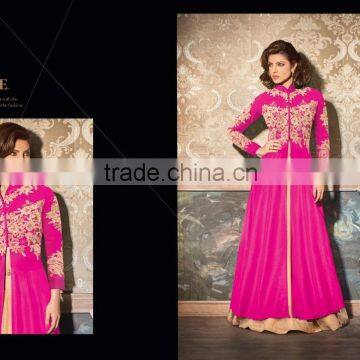 Praiseworthy Magenta Georgette Anarkali Suit/Buy Online Designer Anarkali Suits