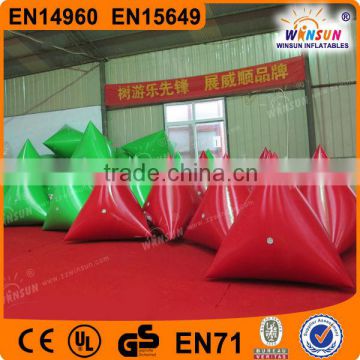 triangular shape marker floating for advertise, inflatable park lake game swim marker buoys