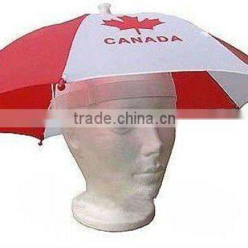 umbrella hat with canada flag print