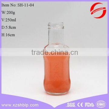 250ml glass juice bottle with lug cap