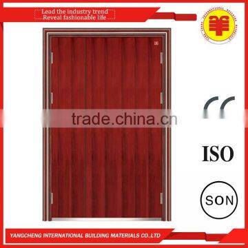 Security PE film unequal leaf cold rolled main steel doors latest design for family flat