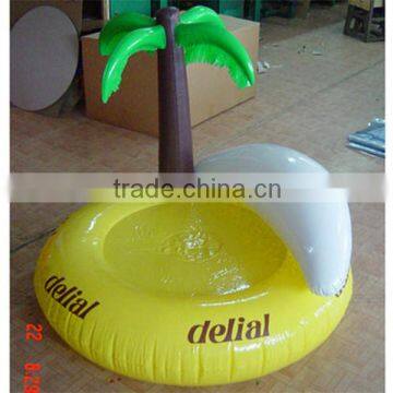 New product fashion popular inflatable pool lounge float island with coconut palm tree