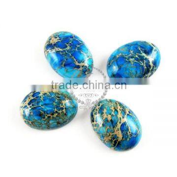 18x25mm oval blue imperial jasper cabochon beads,gemstone pendant cabochon stone beads set for earrings,rings,necklace 4120023