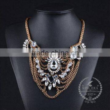 high quality vintage rhinestone chunky statement necklace tin alloy fashion women pendant necklace 6390118