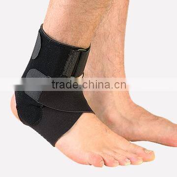 black neoprene ankle brace with stays