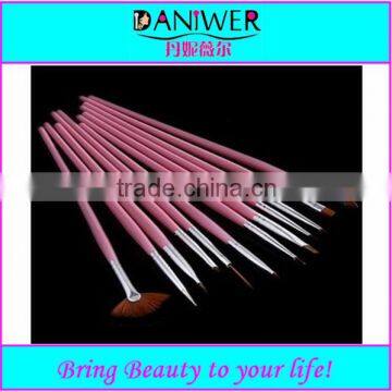 Presonalized Synthetic Nail paint brush set 12pcs manufacturer