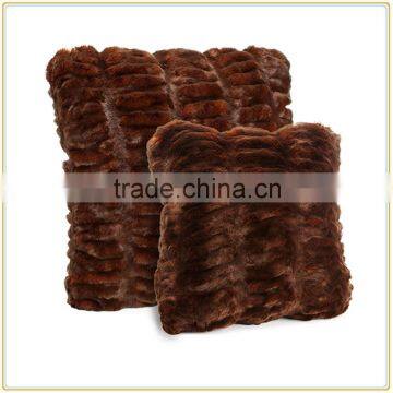 Mahogany Mink Faux Fur 18" Square Pillow/Cushion