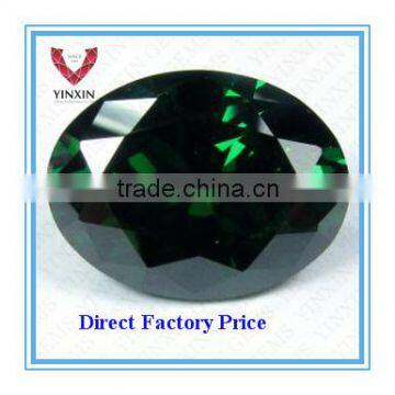 AAA Synthetic Very Dark Emerald Green Cubic Zirconia Oval Shape 8X6mm CZ